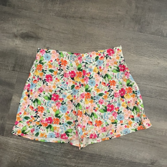 Zara Colorful floral linen girls shorts size 10 - Picture 2 of 7